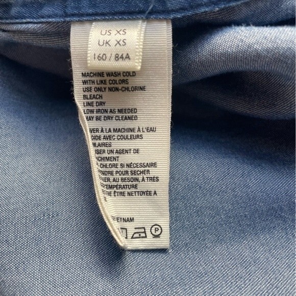 NWT Free People We The Free Summer Love Top Flowy Indigo Blue Tie Sleeve Size XS - Picture 11 of 15